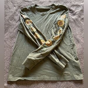 Life is Good Fall Sunflowers Crusher Long Sleeve Tee